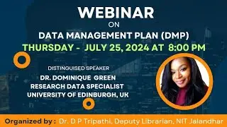 Webinar on Data Management Planning (DMP)