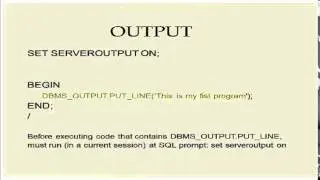 Introduction to PL SQL Online Training Classes part 1