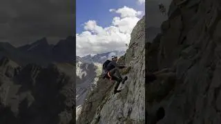 This view is terrifying! 🧗&zwj;♂️ Would you do this? #mountains #extreme #shorts