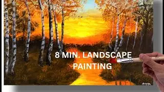 How to paint easy sunset Landscape | acrylic painting🎨 | for beginners 🖌