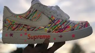 Custom Splattered Nike Air Force One ( tutorial )