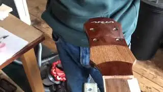 Fixing a broken headstock on an Aria acoustic guitar