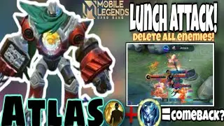 Epic COMEBACK Moment! Atlas Combo Skill 2020 Atlas Build and Emblem 2020 Atlas gameplay ~ MLBB