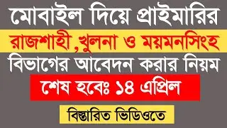 Rajshahi Khulna Mymensingh Division Primary Teacher Application Process | DPE Application