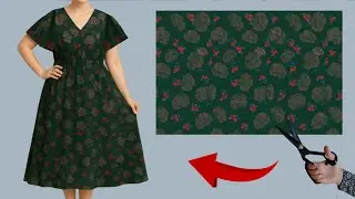 🧵 WOW 🤗 So Easy No Pattern Summer Stylish Dress Cutting and Stitching 💃🏻 Only 1.5 meter Fabric ✂️