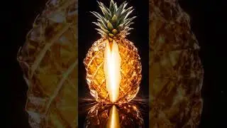 Unreal pineapple. Slow cuts. Sharp glow. 🍍🔪#ASMR #UnrealSlice #PineappleASMR #Satisfying #shorts