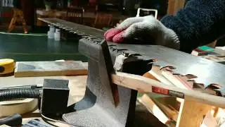 cross cut with Lynx one man cross cut saw after sharpening