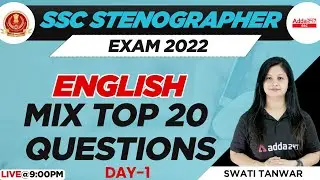 SSC Stenographer 2022 | Steno English Classes | Top 20 questions | Day 1 by Swati Tanwar