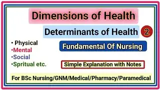 Dimensions of Health Determinants of Health क्या है Fundamental of NursingHindi,English explanation