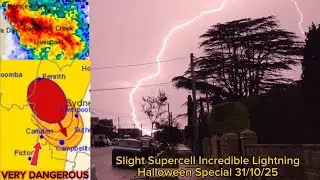 Increadible Lightning + Dissolving Supercell | Halloween 31/10/25 - Sydney Australia 🇦🇺