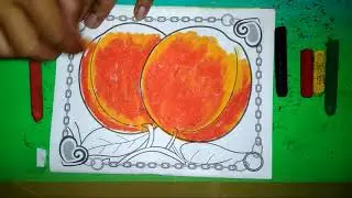 Cara mewarnai buah Jeruk#tehnik gradasi warna