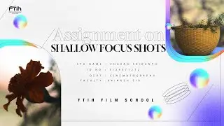 ASSIGNMENT ON SHALLOW FOCUS SHOTS || CHAVAN SRIKANTH || FTIH FILM SCHOOL || CINEMATOGRAPHY DEPT ||