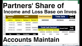 partnership profit sharing calculator in Excel