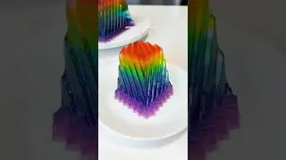 enjoy me making rainbow prism jelly cake 🌈🔮🤩 #jelly #rainbowdesserts #satisfying #asmrdessert