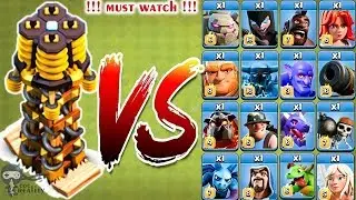 Max Hidden Tesla VS All troops of Clash of clans