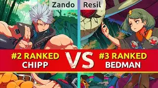 GGST ▰ Zando (#2 Ranked Chipp) vs Resil (#3 Ranked Bedman). High Level Gameplay
