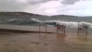 Rough Sea in Bugibba Malta 3 December 2012