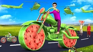 विशाल तरबूज बाइक - Giant Magical Watermelon Bike Story | 3D Hindi Moral Stories | Maa Maa TV Hindi