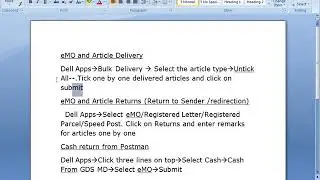 9.Article Delivery and Returns Cash from GDS MD