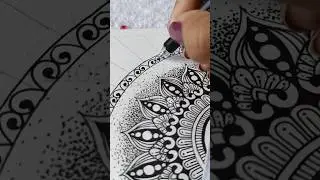 Day 2 Of Black & White Mandala Art 🤍🖤। #mandalaart #patterns #shorts #youtube #viralshorts
