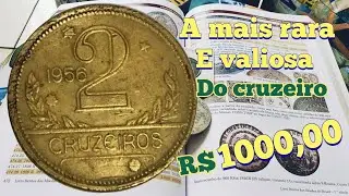 Apresento a Lend&aacute;ria 2 Cruzeiros 1956,a moeda mais rara e valiosa do plano Cruzeiro bronze alum&iacute;nio.