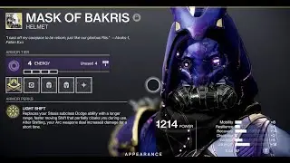 Destiny 2: Mask of BAKRIS!(4th Run) Perdition Legend Lost Sector Hunter 12 mins