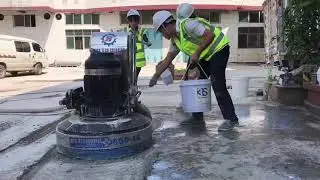 Repair of concrete floor with Xingyi Polishing machine