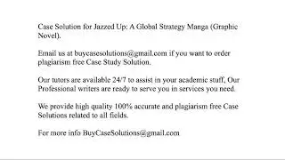 Case Solution Jazzed Up A Global Strategy Manga (Graphic Novel)