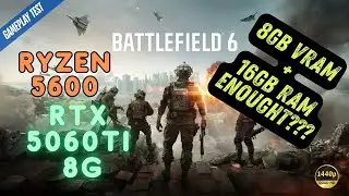 RTX 5060 Ti 8GB | Battlefield 6 |  Ryzen 5600 | 1440p High Settings | No DLSS
