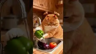 Chubby Cat Cooking Delicious Food 🍳🐱 | Cute & Funny Short #cat #viral #shortvideo #cooking