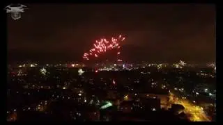 DRONE viev fireworks 2019/2020-Łódź 4K