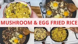 COOKING MUSHROOM, AND EGG FRIED RICE FOR THE FIRST TIME 