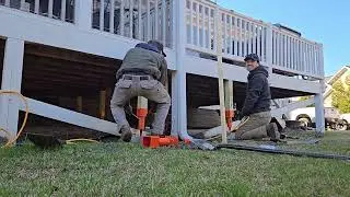 Screened-In Porch Sunk foundation Leveling & Repair