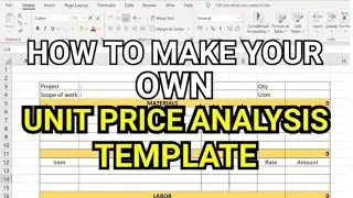 HOW TO MAKE YOUR OWN UNIT PRICE ANALYSIS TEMPLATE | Simple Guide Step by Step 2021