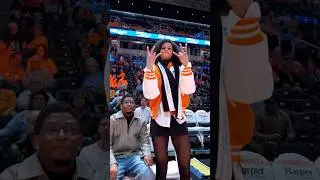 Rae Burrell court side at the Lady Vols game