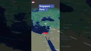 Flight from Singapore to Paris ✈️ #airline #map #travelroutes