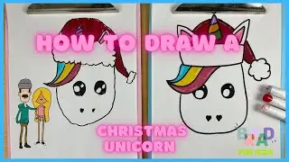 How To Draw A Christmas Unicorn | BREAD For Kids Art Videos