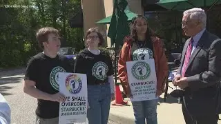Congressman Bobby Scott visits unionizing Starbucks in Newport News