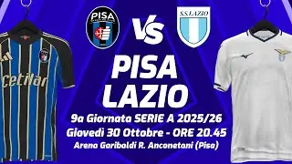 PISA - LAZIO 0-0 | 9a GIORNATA SERIE A 2025-2026 | DIRETTA STATISTICHE & CAMPO 3D