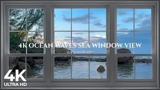 4K Ocean Waves Puerto Rico Sea window view - Relaxing, Calming, Ambience