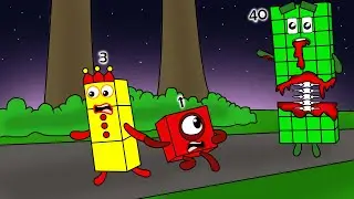 Побег вместе: Numberblocks 3 и NB 1. Беги быстро &mdash; Раскраска-фанат Numberblocks