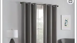 Eclipse Microfiber Total Privacy Blackout Thermal Grommet Window Curtain (1 Panel), 42inx84in, Smoke