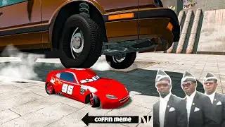 Lightning MCQUEEN COFFIN ON FUNERAL MEME COMPILATION | ASTRONOMIA SONG | BeamNG Drive | Derby