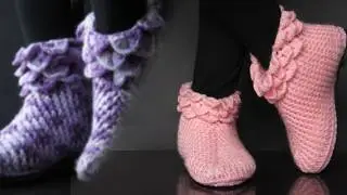 👢PANTUFLAS 🥾BABUCHAS a CROCHET paso a paso | Aprende a tejer el Punto🐊COCODRILO con este TUTORIAL