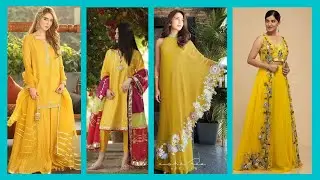 Yellow Party Wear Dress 2022/Beautiful Yellow Dress/Haldi Yellow Dress Design Video By Faatima Ahmad