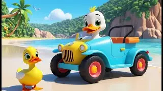 Duck Drives the Beach Buggy 🦆🏖️🚙 | Funny and Cute Kids Nursery Rhyme Animation