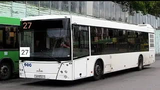 Брест. 04.01.2024, поездка на автобусе МАЗ 203 маршрут 27 Газоаппарат-гостиница Дружба