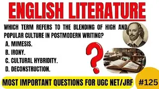 English Literature MCQ for UGC NET | English Literature classes #ugcnetenglishliterature  #125