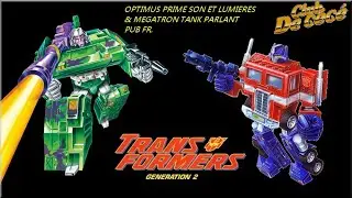 TRANSFORMERS G2 OPTIMUS PRIME SON ET LUMIERES & MEGATRON TANK PARLANT  PUB FR.