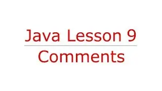 Lesson 9 - Comments